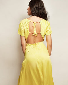 Vestido Midi Laços Amarelo - Sabassi Company - Vestidos